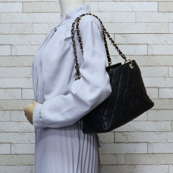 Chanel Chain Black Matelasse Caviar Handbag - Picture 1 of 9